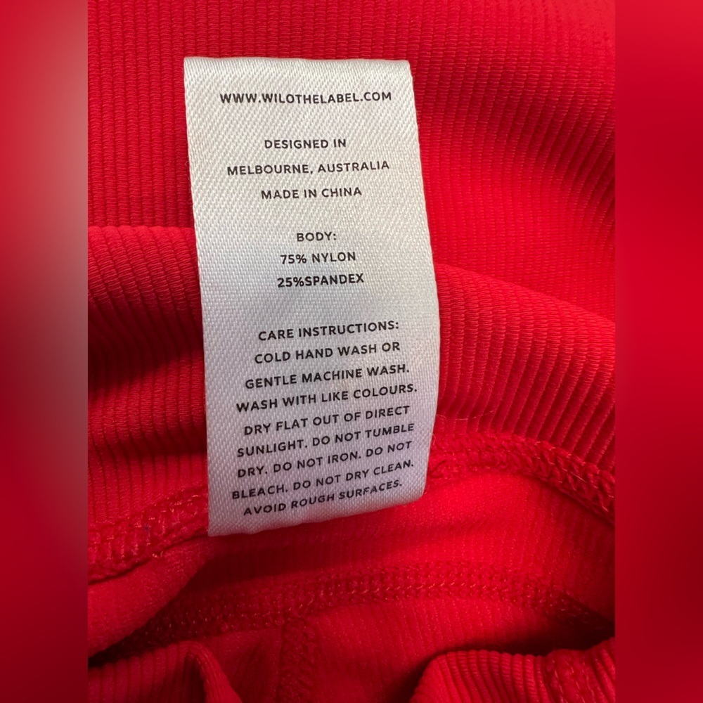 Wilo The Label Ribbed Leggings Red Size Large - image 6